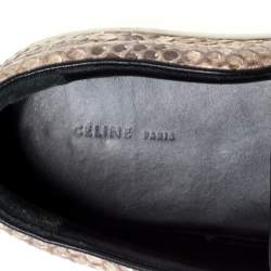 Pre Owned حذاء رياضي سيلين سليب أون جلد ثعبان بني مقاس 38