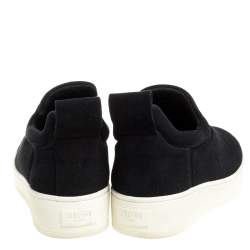Pre Owned Celine Black Suede Platform Slip On Sneakers Size 38