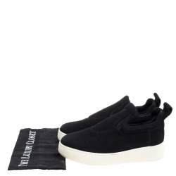 Pre Owned Celine Black Suede Platform Slip On Sneakers Size 38