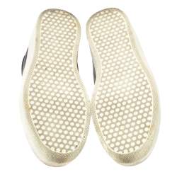 Pre Owned Celine Black Leather Slip On Sneakers Size 38