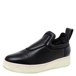 Pre Owned Celine Black Leather Slip On Sneakers Size 38