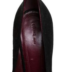 Pre Owned Celine Black Suede Leather Ankle Cuff Pumps Size 38