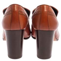 Pre Owned Celine Brown Leather Loafer Pumps Size 39
