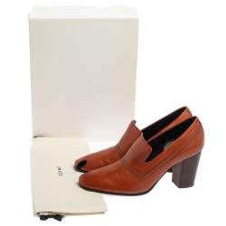Pre Owned Celine Brown Leather Loafer Pumps Size 39