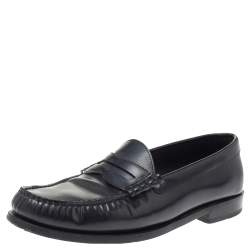 Celine Black Leather Penny Slip On Loafers Size 38.5 Celine TLC