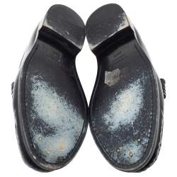 Pre Owned Celine Black Leather Penny Slip On Loafers Size 38.5