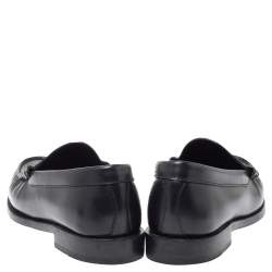 Pre Owned Celine Black Leather Penny Slip On Loafers Size 38.5