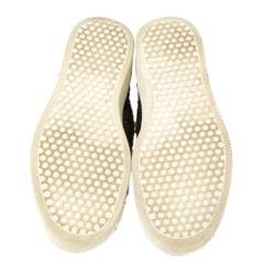 Pre Owned Céline Brown Tweed Platform Slip-On Sneakers Size 38