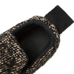 Pre Owned C�éline Brown Tweed Platform Slip-On Sneakers Size 38