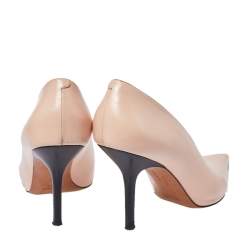Pre Owned Celine Blush Pink Leather V Neck Pointed Toe Pumps Size 40