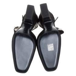 Pre Owned Céline Black Suede Ankle Cuff Square Toe Sandals Size 40