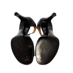 Pre Owned Celine Vintage Black Leather Open Toe Ankle Strap Sandals Size 39