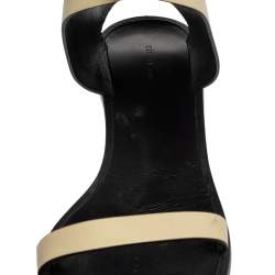 Pre Owned Celine Cream White Leather Ankle Strap Sandals 39.5