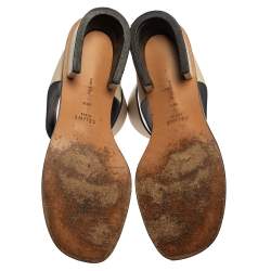 Pre Owned Celine Cream White Leather Ankle Strap Sandals 39.5