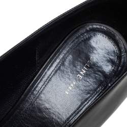 Pre Owned Celine Black Leather V Neck Pointed Toe Pumps Size 40