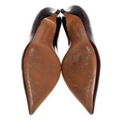 Pre Owned Celine Burgundy Patent Leather V Neck Pointed Toe Pumps Size 41