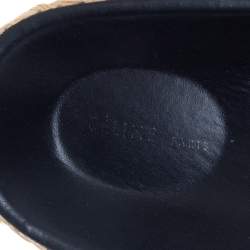 مملوكة مسبقًا Celine Black Leather Flat Espadrille Slides Size 39