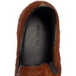 Pre Owned Celine Brown Pony Hair Slip On Sneakers Size 36.5