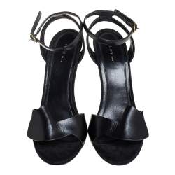 Pre Owned Celine Black Suede Cone Heel Sandals Size 39.5