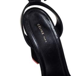 Pre Owned Celine Black Suede Cone Heel Sandals Size 39.5