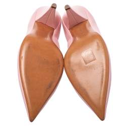 Pre Owned Celine Pink Leather V Neck Nappa Pumps Size 39