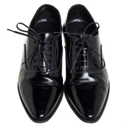 Celine Black Leather Jacno Oxfords Size 36.5