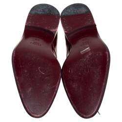 Pre Owned Celine Burgundy Patent Leather Lace Up Derby Size 37.5