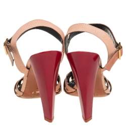 Pre Owned Celine Beige Leather Strappy Sandals Size 39