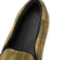 Pre Owned Celine Yellow Leather Slip On Sneakers Size 40