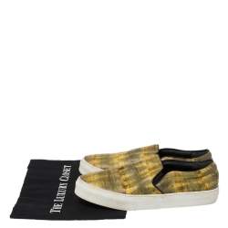 Pre Owned Celine Yellow Leather Slip On Sneakers Size 40