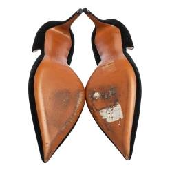 Pre Owned Celine Black Suede D'orsay Pointed Toe Pumps Size 40