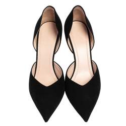 Pre Owned Celine Black Suede D'orsay Pointed Toe Pumps Size 40