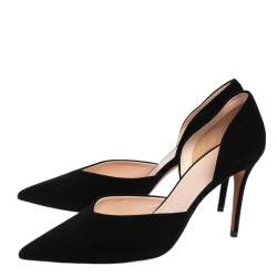 Pre Owned Celine Black Suede D'orsay Pointed Toe Pumps Size 40