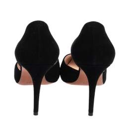 Pre Owned Celine Black Suede D'orsay Pointed Toe Pumps Size 40