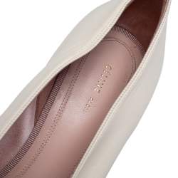 Pre Owned Celine Cream Leather V Neck Pointed Toe Pumps Size 37