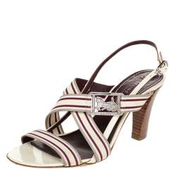 Celine Multicolor Leather Slingback Open Toe Sandals Size 37