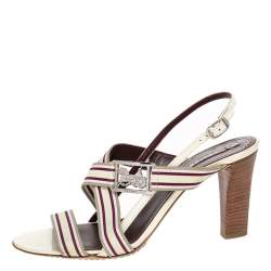 Celine Multicolor Leather Slingback Open Toe Sandals Size 37