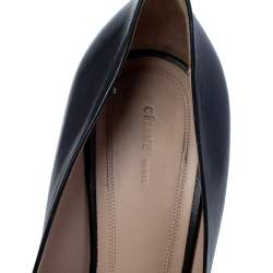 Pre Owned Celine Black Leather Platform Pumps Size 38