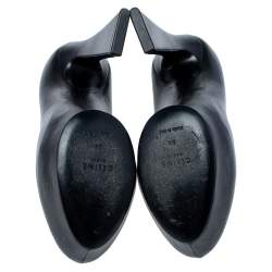 Pre Owned Celine Black Leather Platform Pumps Size 38