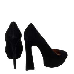 Celine Black Suede Platform Pumps Size 38