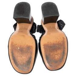 Pre Owned Céline Black Leather Slingback Block Heel Sandals Size 40