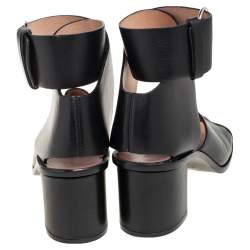 Celine Black Leather Buckle Ankle Strap Sandals Size 39.5