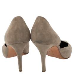 Celine Grey Suede D'orsay Pointed Toe Pumps Size 38
