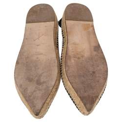 Celine Black Leather Babouche Pointed Toe Espadrilles Flats Size 40