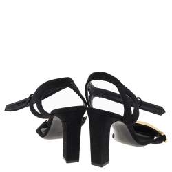 Pre Owned Celine Black Suede Ankle Strap Sandals Size 40