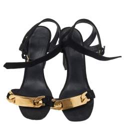 Pre Owned Celine Black Suede Ankle Strap Sandals Size 40