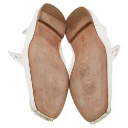 Celine White Leather Rivet Studs Loafers Size 36.5