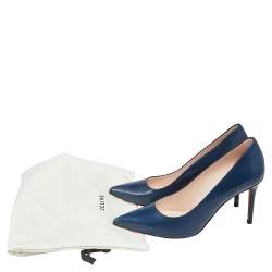 Pre Owned Celine Navy Blue Leather Pointed Toe Pumps Sie 36