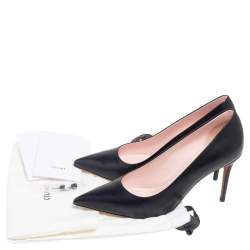 Pre Owned Celine Black Leather Pointed Toe Pumps Size 36