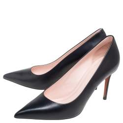 Pre Owned Celine Black Leather Pointed Toe Pumps Size 36